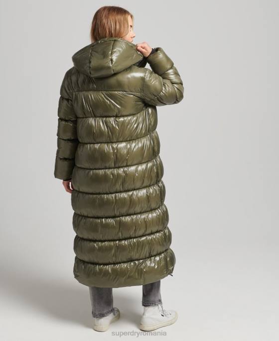 Superdry xpd sport puffline cu paragate îmbrăcăminte verde femei JX0Z3746