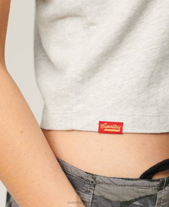 Superdry îmbrăcăminte de lucru tricou grafic cu scripturi îmbrăcăminte gri deschis femei JX0Z2115