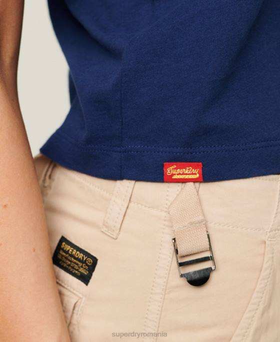 Superdry îmbrăcăminte de lucru tricou grafic cu scripturi îmbrăcăminte marina femei JX0Z1971