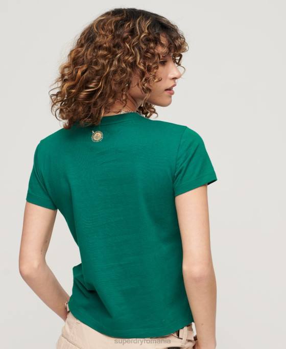 Superdry îmbrăcăminte de lucru tricou grafic cu scripturi îmbrăcăminte verde femei JX0Z2099