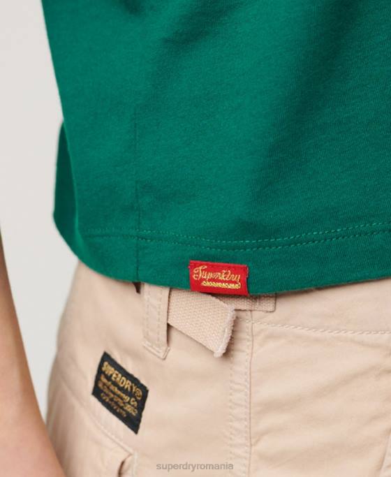 Superdry îmbrăcăminte de lucru tricou grafic cu scripturi îmbrăcăminte verde femei JX0Z2099