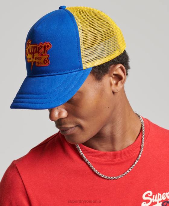 Superdry șapcă de camioner cu grafică de epocă accesorii albastru bărbați JX0Z1669