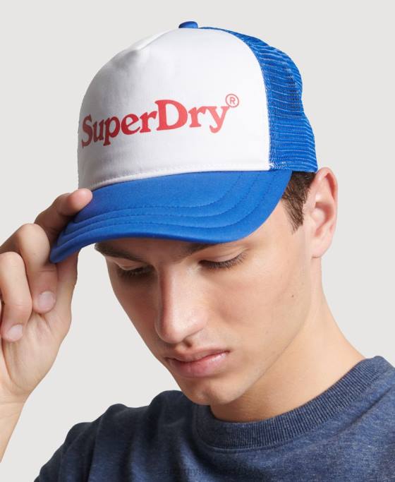 Superdry șapcă de camioner cu grafică de epocă accesorii albastru bărbați JX0Z6378