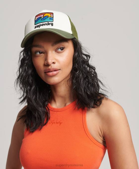 Superdry șapcă de camioner de epocă accesorii verde bărbați JX0Z1646