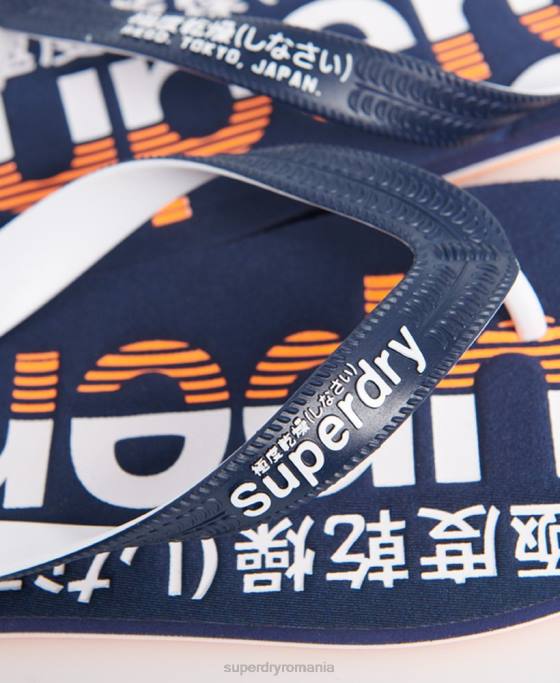 Superdry șlapi clasici cu logo pantofi marina bărbați JX0Z1936