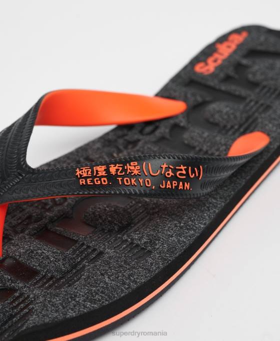 Superdry șlapi cu logo esențial pantofi gri inchis bărbați JX0Z1947