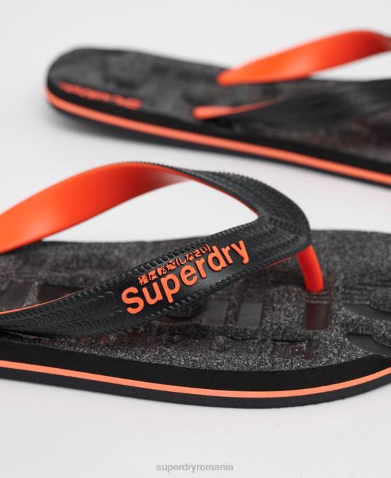 Superdry șlapi cu logo esențial pantofi gri inchis bărbați JX0Z1947