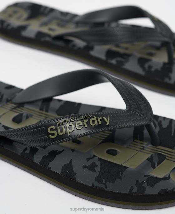 Superdry șlapi cu logo esențial pantofi negru bărbați JX0Z1930