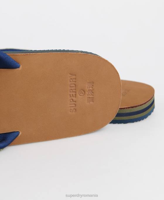 Superdry șlapi din piele de surf pantofi kaki bărbați JX0Z6478