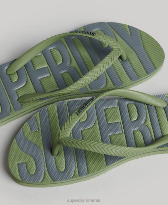 Superdry șlapi vegani de epocă pantofi kaki femei JX0Z4377