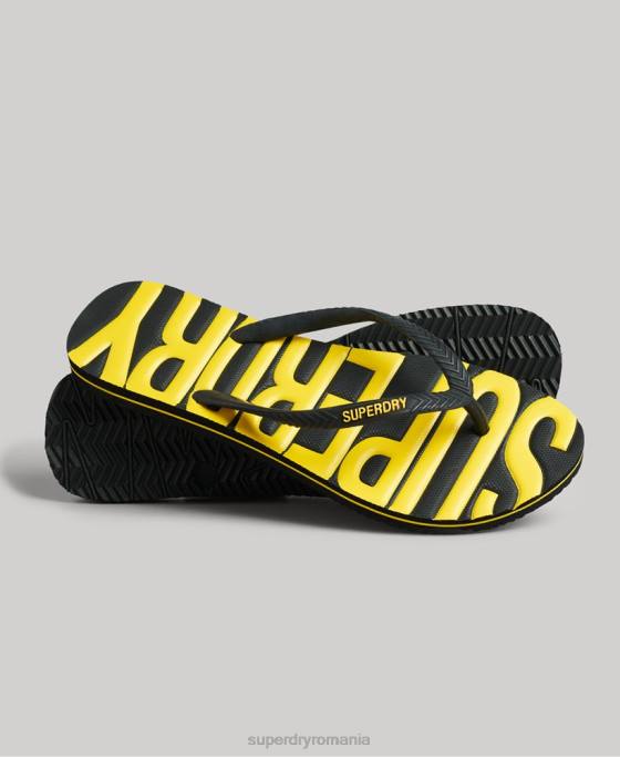 Superdry șlapi vegani de epocă pantofi negru femei JX0Z4374