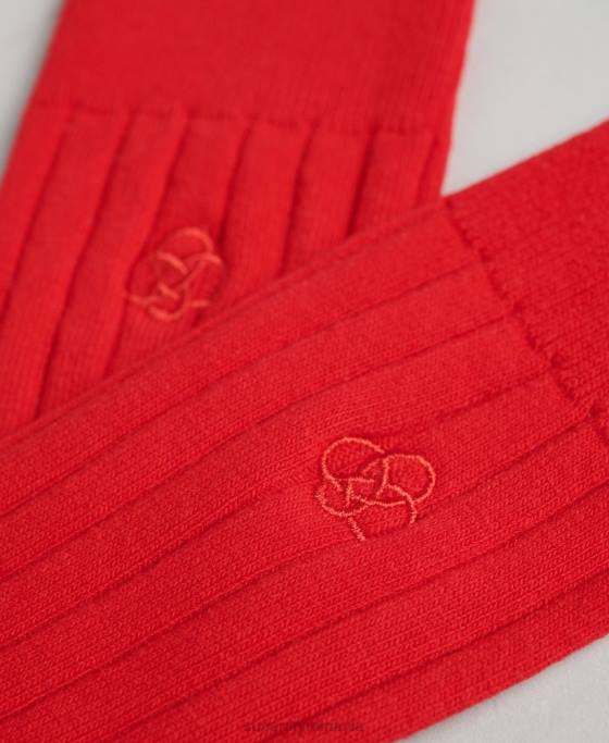 Superdry șosete din coastă din bumbac organic accesorii roșu bărbați JX0Z1782