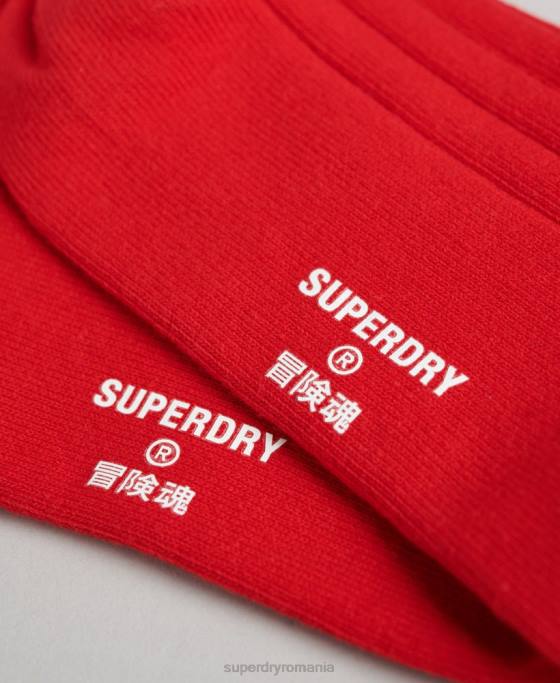 Superdry șosete din coastă din bumbac organic accesorii roșu bărbați JX0Z1782