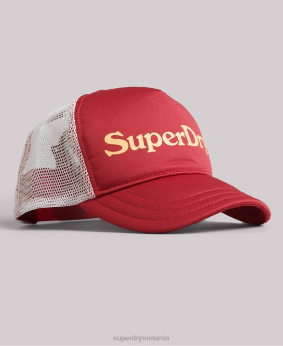 Superdry șapcă de camioner cu grafică de epocă accesorii roșu bărbați JX0Z6367