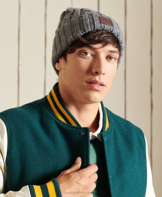 Superdry beanie cu cablu trauler accesorii gri bărbați JX0Z1814