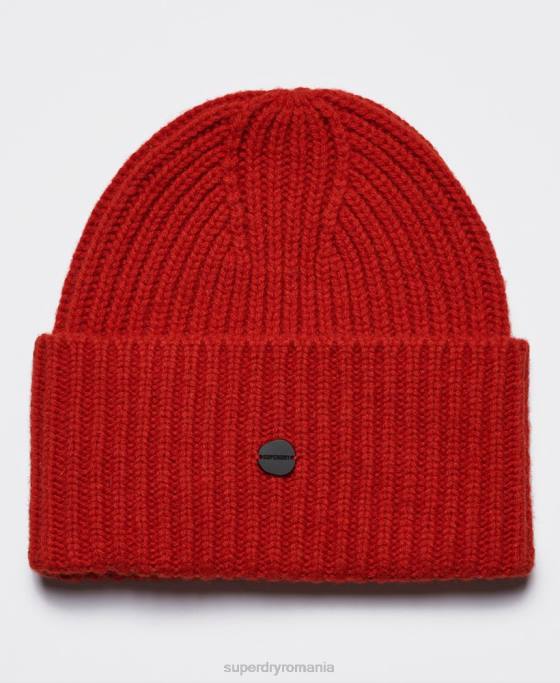 Superdry beanie premium cu nervuri studios accesorii portocale bărbați JX0Z1784
