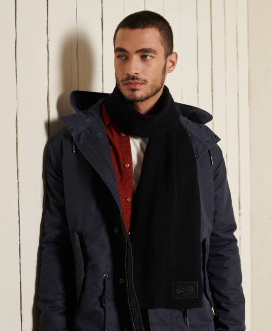 Superdry eșarfă clasică cu logo vintage accesorii negru bărbați JX0Z1818