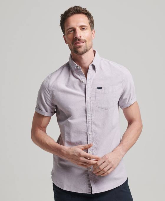 Superdry cămașă oxford cu mânecă scurtă îmbrăcăminte Violet bărbați JX0Z129
