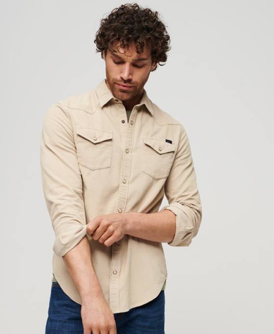 Superdry cămașă vestică din snur vintage îmbrăcăminte maro bărbați JX0Z82