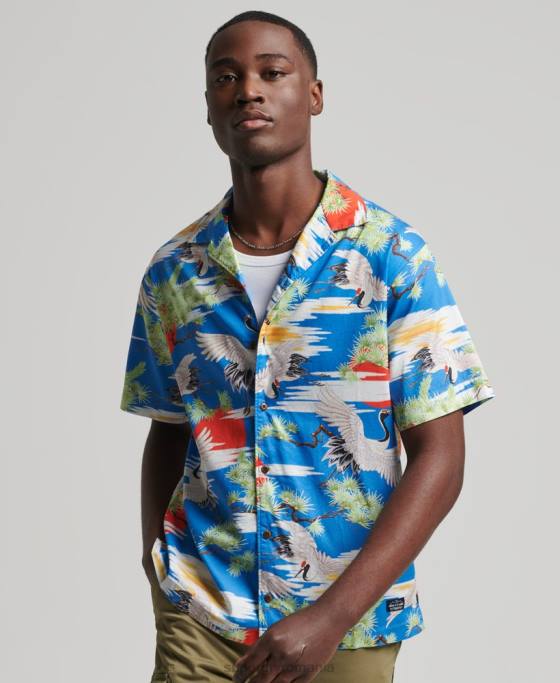 Superdry cămașă vintage revere îmbrăcăminte albastru bărbați JX0Z222