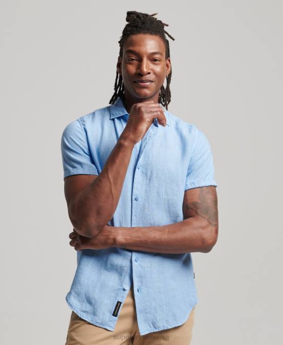Superdry camasa casual studios din in îmbrăcăminte albastru bărbați JX0Z16