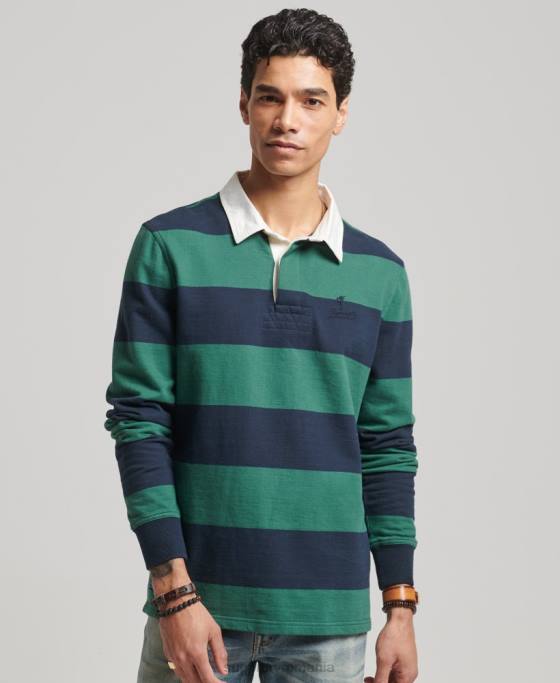 Superdry tricou de rugby cu mânecă lungă spălat îmbrăcăminte marina bărbați JX0Z239