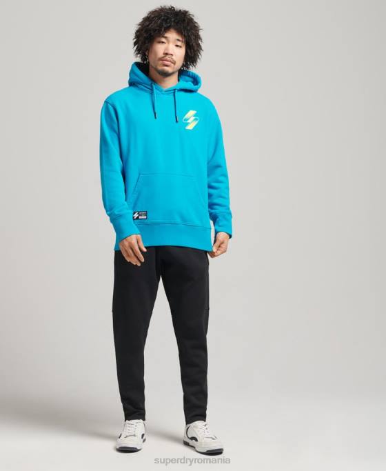 Superdry cod semitonuri largi cu glugă îmbrăcăminte albastru femei JX0Z6119