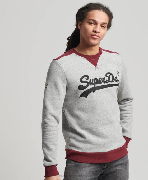 Superdry echipa de colaj logo vintage îmbrăcăminte gri bărbați JX0Z858