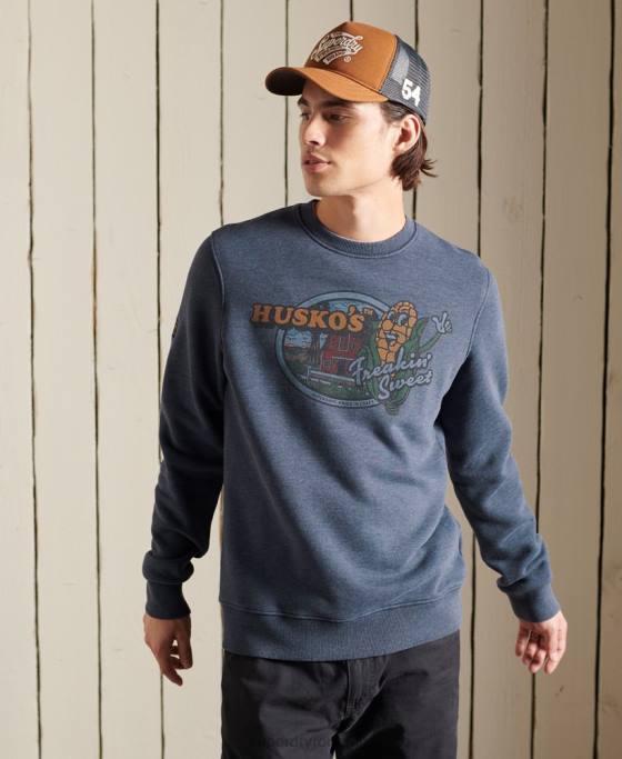 Superdry hanorac Heritage Mountain Crew îmbrăcăminte marina bărbați JX0Z846
