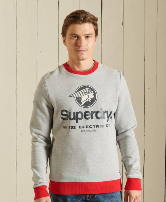 Superdry hanorac american classic ringer crew logo îmbrăcăminte gri bărbați JX0Z5232