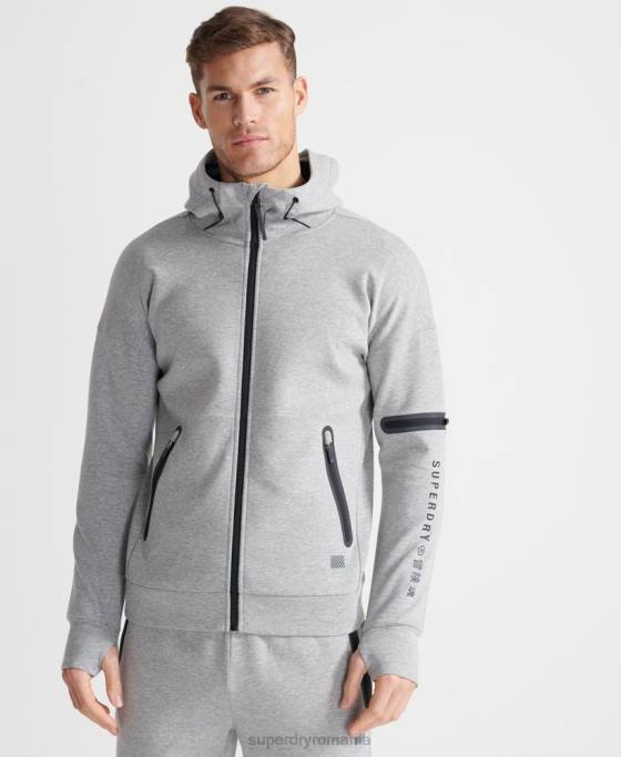 Superdry hanorac antrenament gymtech cu fermoar îmbrăcăminte gri bărbați JX0Z5176
