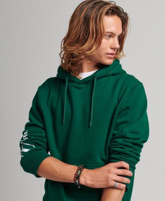 Superdry hanorac aplicat îmbrăcăminte verde bărbați JX0Z623