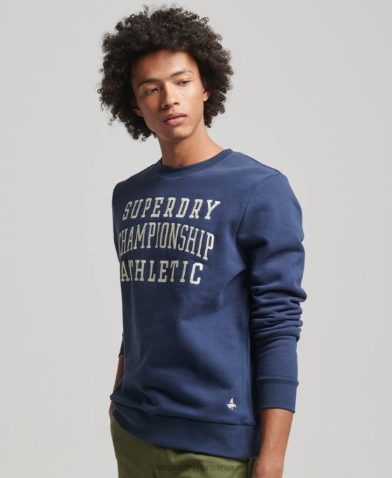 Superdry hanorac atletic vintage pentru gimnastica îmbrăcăminte marina bărbați JX0Z605