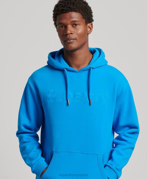 Superdry hanorac brodat cu logo-ul nucleului tonal îmbrăcăminte albastru bărbați JX0Z5100
