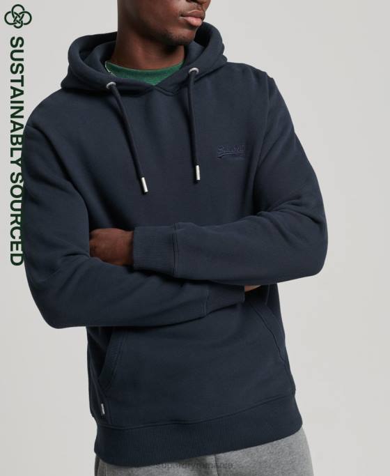 Superdry hanorac brodat cu logo vintage din bumbac organic îmbrăcăminte marina bărbați JX0Z721