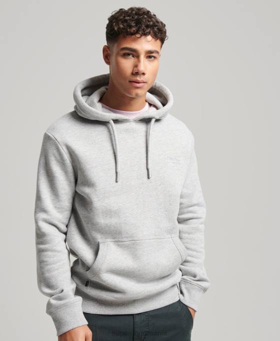 Superdry hanorac brodat cu logo vintage îmbrăcăminte gri bărbați JX0Z477