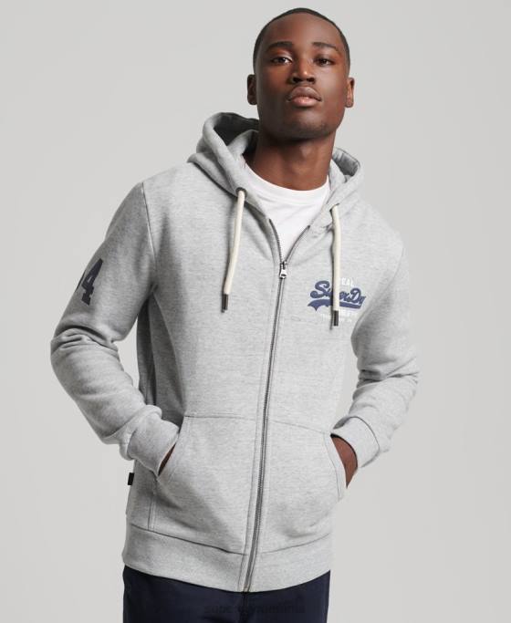 Superdry hanorac clasic cu fermoar cu logo vintage îmbrăcăminte gri bărbați JX0Z5148