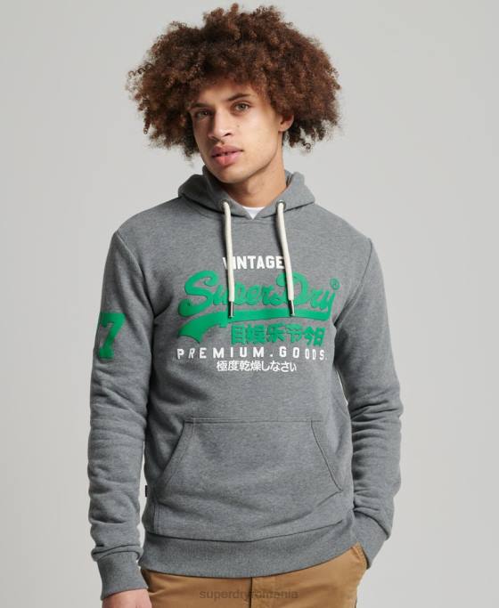 Superdry hanorac clasic cu logo vintage îmbrăcăminte gri bărbați JX0Z835