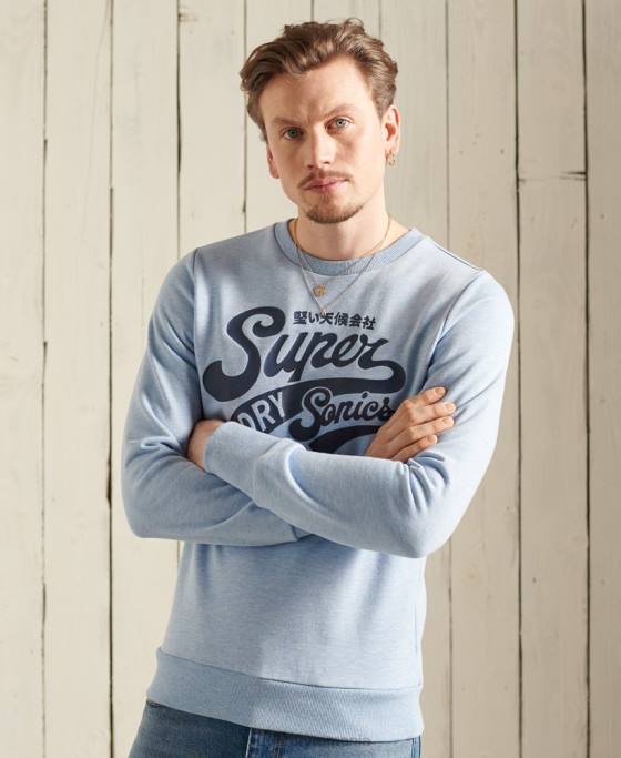 Superdry hanorac colegial cu gât roșu îmbrăcăminte albastru bărbați JX0Z870