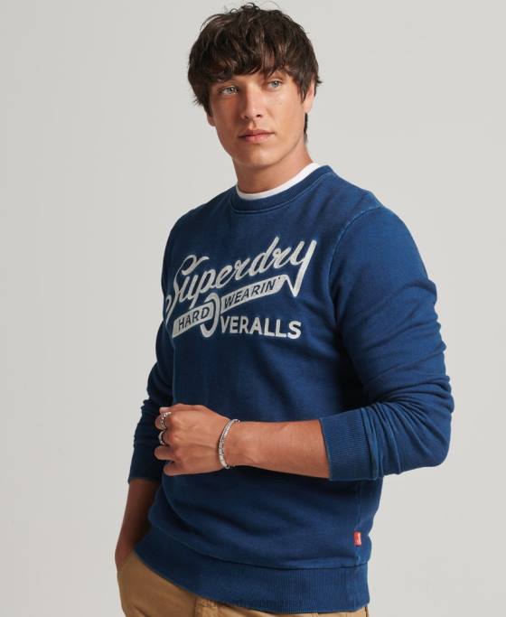 Superdry hanorac crew semn de perete îmbrăcăminte albastru bărbați JX0Z5198