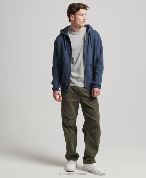 Superdry hanorac cu fermoar brodat cu logo vintage îmbrăcăminte marina bărbați JX0Z459