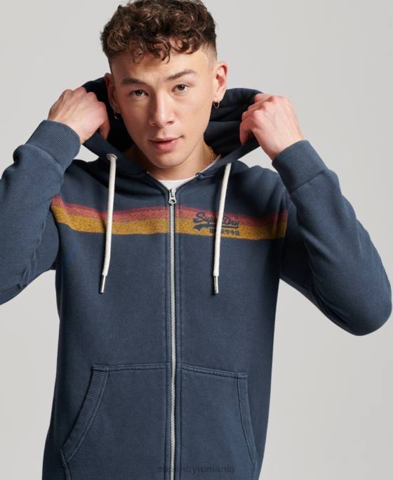 Superdry hanorac cu fermoar cali logo vintage îmbrăcăminte marina bărbați JX0Z454
