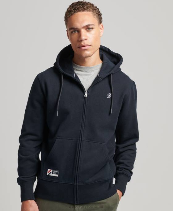 Superdry hanorac cu fermoar cu logo esențial îmbrăcăminte marina bărbați JX0Z5151
