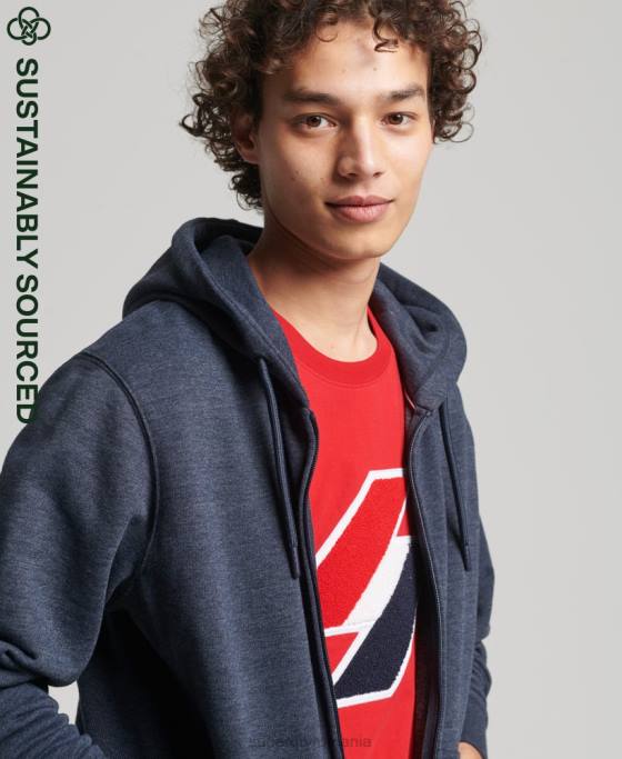 Superdry hanorac cu fermoar esențial cod bumbac organic îmbrăcăminte marina bărbați JX0Z5190