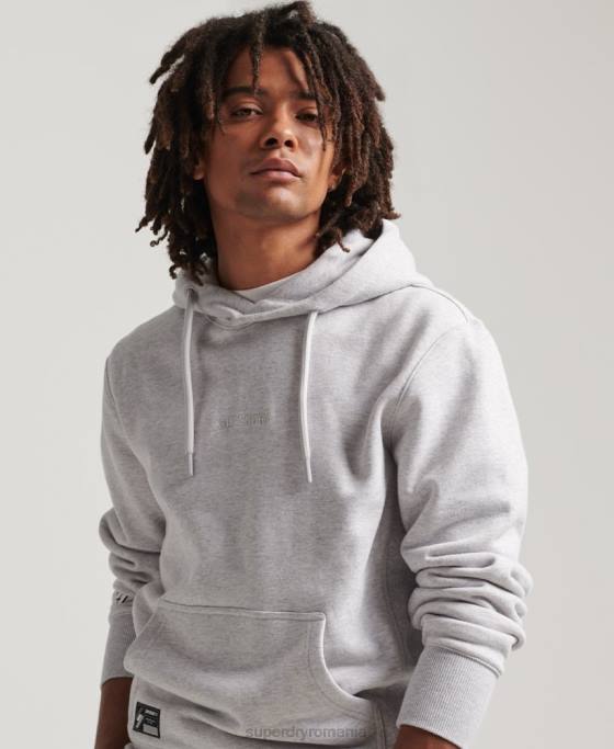 Superdry hanorac cu glugă cu micro-logo brodat îmbrăcăminte gri bărbați JX0Z5113