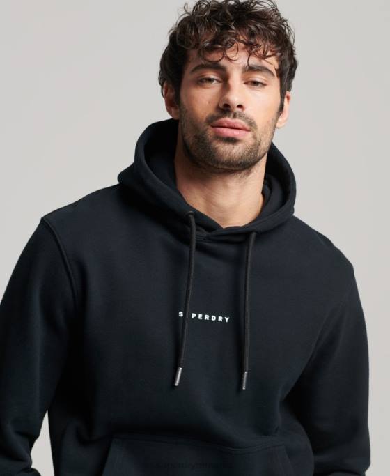 Superdry hanorac cu logo code surplus îmbrăcăminte negru bărbați JX0Z837