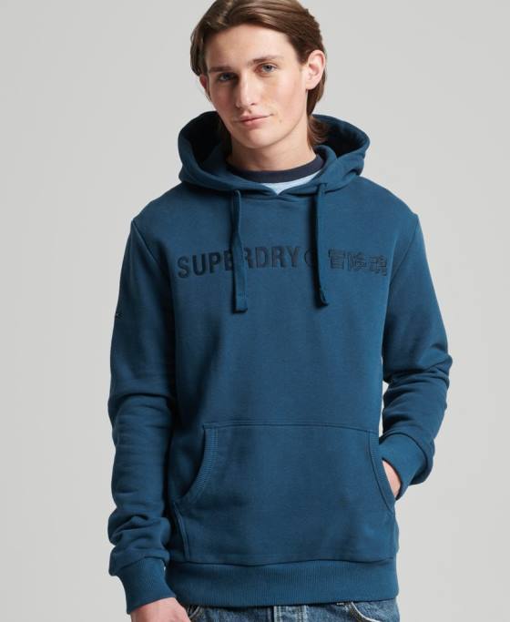Superdry hanorac cu logo corporativ de epocă îmbrăcăminte albastru bărbați JX0Z857