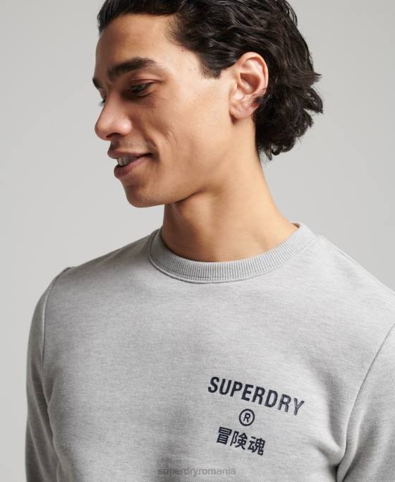 Superdry hanorac cu logo corporativ marl crew îmbrăcăminte gri bărbați JX0Z5179