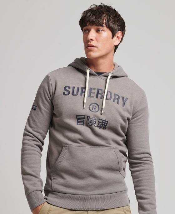 Superdry hanorac cu logo marl corporation îmbrăcăminte gri bărbați JX0Z5004