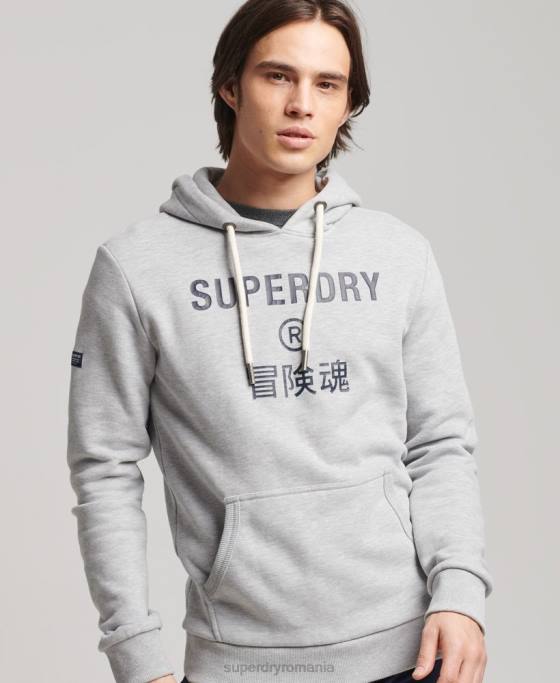 Superdry hanorac cu logo marl corporation îmbrăcăminte gri bărbați JX0Z864